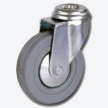 купить Колесная опора аппаратная поворотная  (крепление под болт 12мм) D100мм SChg 42 серая резина с доставкой