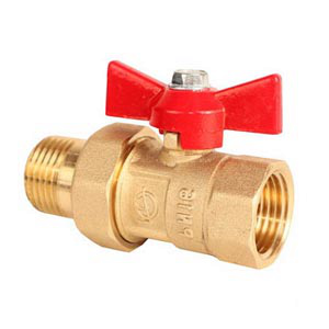 купить Кран шаровый с полусгоном 1/2" Вн-Нр с накидной гайкой (американка) бабочка с доставкой