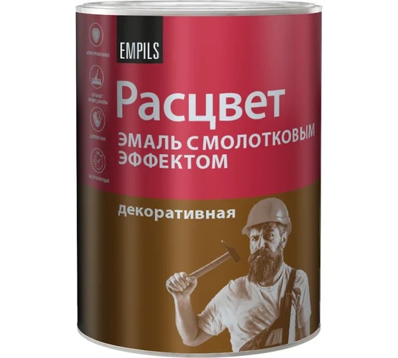 купить Эмаль алкидно-стирольная черная с молот.эффектом. 0,8кг Расцвет с доставкой