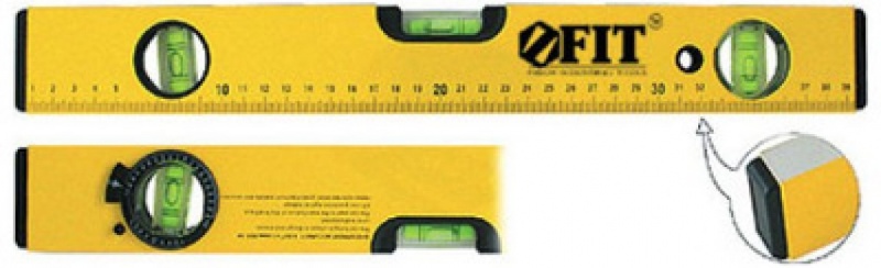 купить Уровень FIT"Магнит" 800мм, профи, 2гл+1пов, с магн, желтый                                           с доставкой