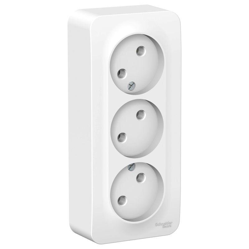 купить Розетка накладная Schneider Electric Blanca 3-OП белая, без заземления BLNRA000311 с доставкой