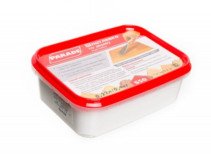 купить Шпатлевка по дереву Parade S50 белая 0,4кг                                                           с доставкой