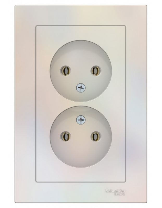 купить Розетка Schneider Electric Atlas 2-ая жемчуг без заземления  ATN000420 с доставкой