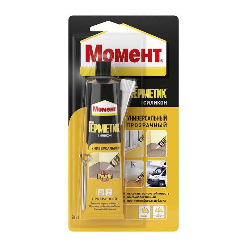 купить Герметик силиконовый Момент  70мл прозрачный универсальный с доставкой