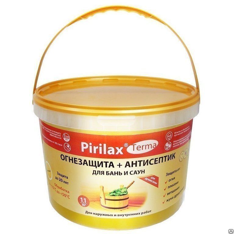 купить Пропитка огнебиозащита Пирилакс-Терма  3,5кг для внутр.работ,бань,саун с доставкой