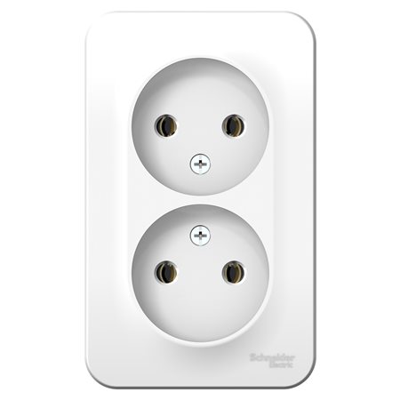 купить Розетка накладная Schneider Electric Blanca 2-OП белая, без заземления, с изол. пл.  с доставкой