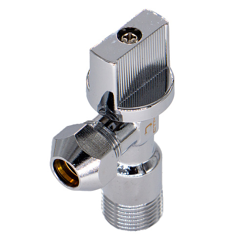 купить Кран шаровый для бытовой техники CTM 1/2"х3/8" ш/ш с цангой и отражат. бабочка, хром. CACR1238 с доставкой