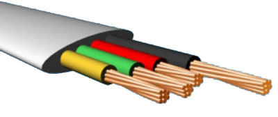 купить Провод ШТЛП-4 телеф.плоский белый                                                                    с доставкой