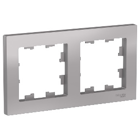 купить Рамка Schneider Electric Atlas 2-ая алюминий  ATN000302 с доставкой