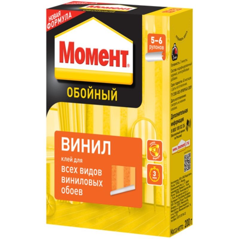 купить Клей обойный Момент Винил 200г/24* с доставкой