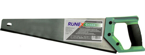 купить Ножовка по дереву 500мм Runex Green  крупный зуб (по сырой древесине) с доставкой