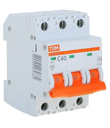 купить Автоматический выключатель TDM  3P 40A 4.5kA С ВА 47-29                                              с доставкой