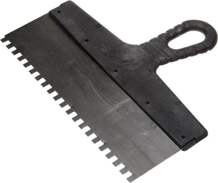 купить Шпатель фасадный зубчатый 250/6мм нерж.сталь,пластик.ручка  с доставкой