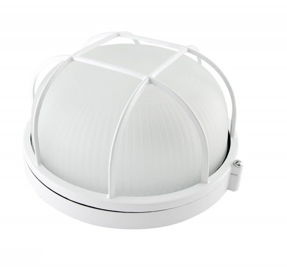 купить Светильник влагозащищенный TDM НПБ 1302 круг 60Вт белый с решеткой IP54                              с доставкой