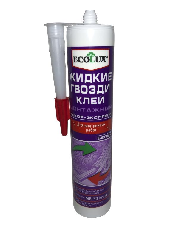купить Клей монтажный ECOLUX Декор-Э МВ-50 310мл с доставкой