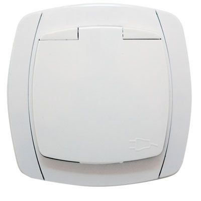 купить Розетка  Универсал Севиль 1-СП с крышкой, с заземлением, керамика                                    с доставкой