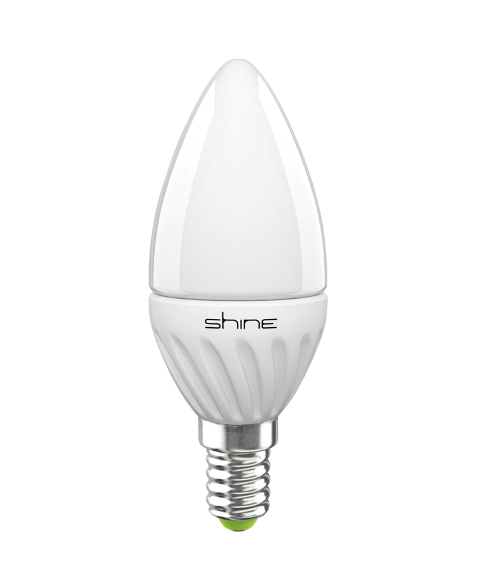 купить Лампа светодиодная Е14 Shine свеча С37 5W 3000 (керам.)                                              с доставкой