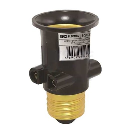 купить Переходник-патрон Е27-розетка (белый,черный) с доставкой