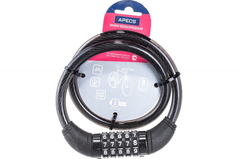 купить Замок тросовый Апекс PD-83-65СМ-CODE d11мм 650мм кодовый с доставкой