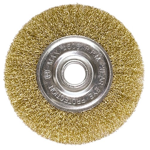 купить Корщетка для УШМ "колесо" латунированная сталь  200мм/22,2мм Matrix с доставкой