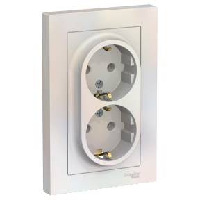 купить Розетка Schneider Electric Atlas 2-ая жемчуг с заземлением  ATN000424 с доставкой