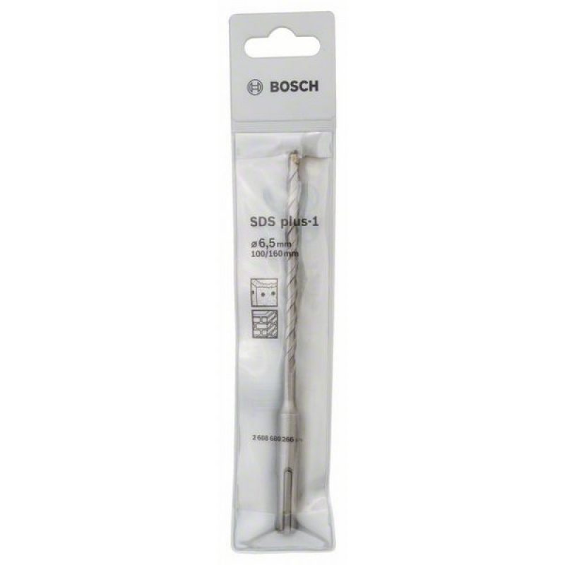 купить Бур  SDS+1 Bosch  6,5х100/160 (2.608.680.266)S2,блистер с доставкой