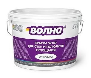 купить Краска ВД интерьерная Волна 1,3кг супербелая моющаяся W107 с доставкой