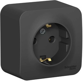 купить Розетка накладная Schneider Electric Blanca 1-OП антрацит, с заземлением BLNRA010116 с доставкой