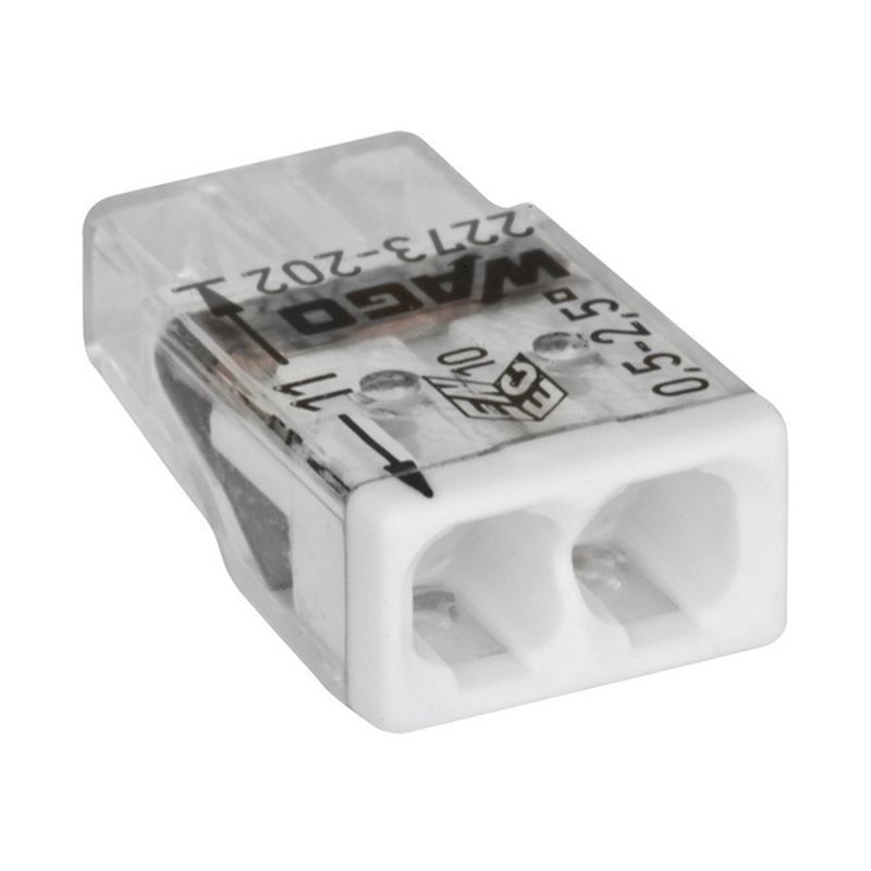 купить Зажим безвинтовой 2х (1-2,5mm2) Compact Wago с доставкой