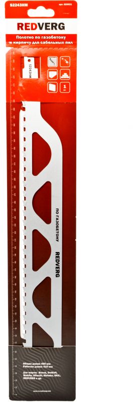 купить Полотно для сабельной пилы Redverg S2243HM,455мм,по газобетону с доставкой