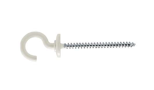 купить Шуруп-полукольцо   4,9х84 с шайбой, белая эмаль                                                      с доставкой