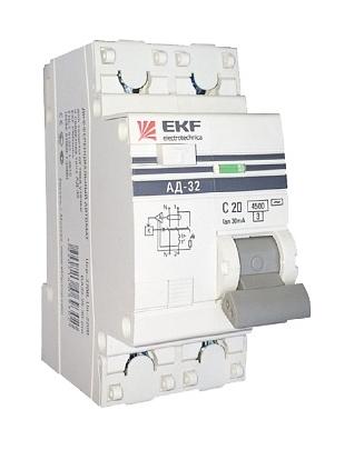 купить ДИФ EKF АД-32  2P 20A 30mA 4,5кА                                                                     с доставкой