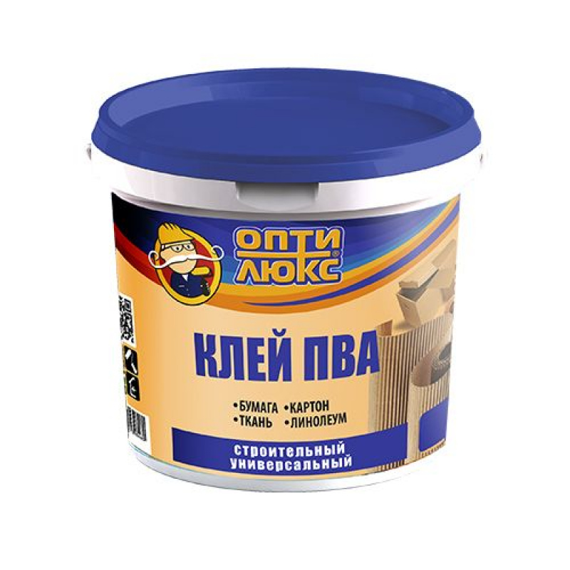 купить Клей ПВА Оптилюкс 1,0кг строительный универсальный (Ижсинтез)                                        с доставкой