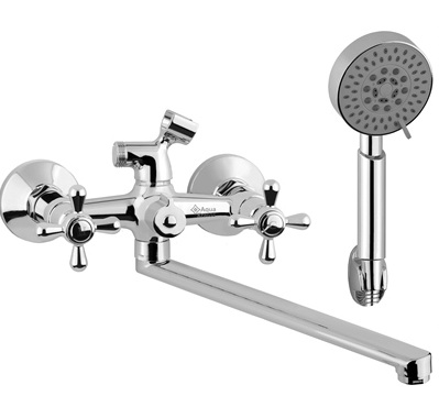 купить Смеситель для ванны AquaKratos АК4103 RUS 1/2"м/к /гусак 350мм, латунь с доставкой