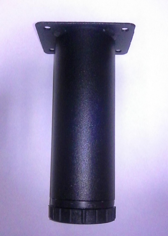 купить Опора мебельная регулируемая D51 Н150мм с площадкой, черный муар                                     с доставкой