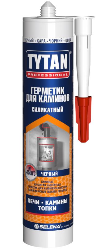 купить Герметик для печей и каминов силикатный TYTAN 1500*C 280мл,черный с доставкой