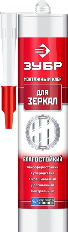 купить Клей монтажный ЗУБР КМ-500 300мл, для зеркал с доставкой