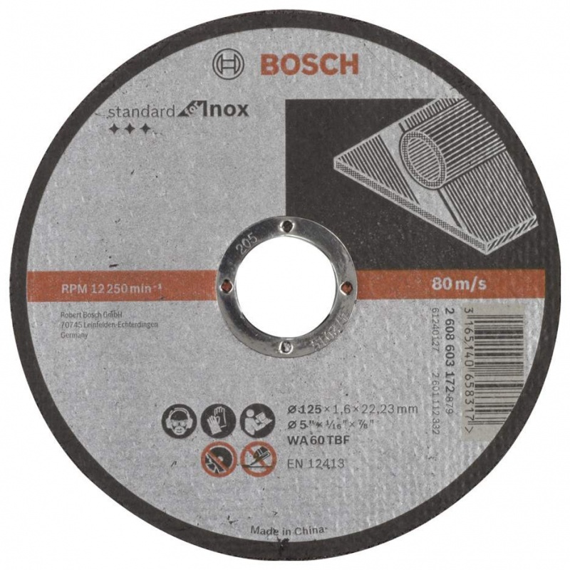 купить Круг отрезной Bosch 125х1,6х22 по металлу Standard прям (2.608.603.165) с доставкой
