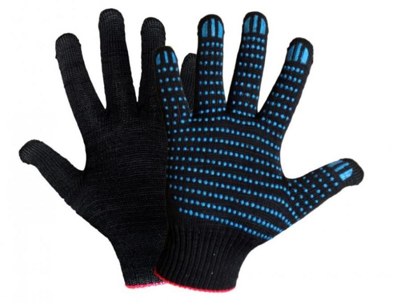 купить Перчатки ПВХ 5-нитка Черная с доставкой