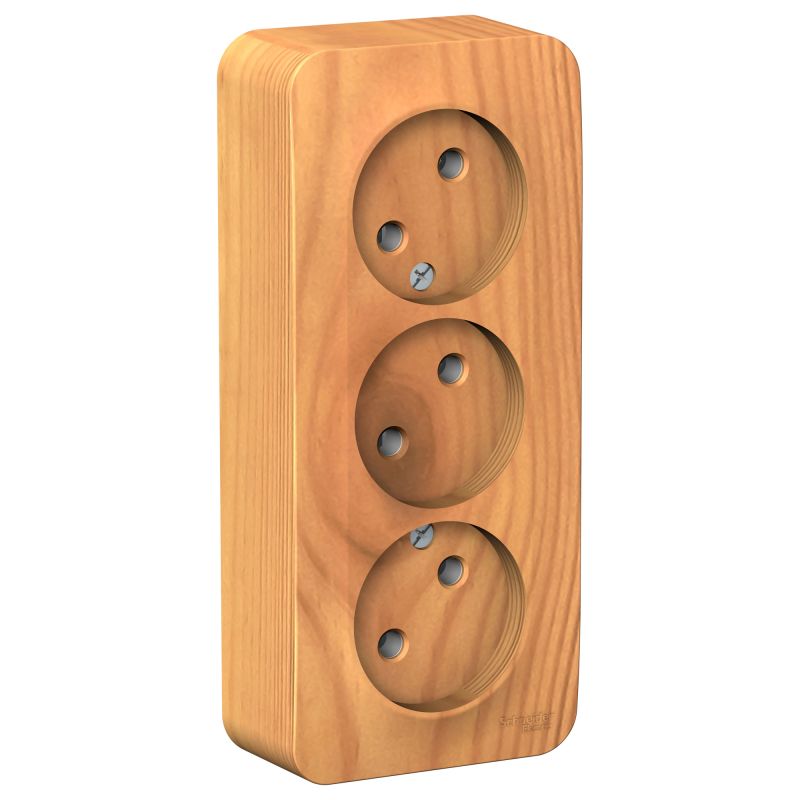 купить Розетка накладная Schneider Electric Blanca 3-OП ясень, без заземления, с изол. пл. с доставкой