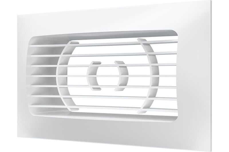 купить Решетка прямоточная ЭРА 612РСФ сферич. с фланцем (90х150мм, фланец 60х120мм) с доставкой