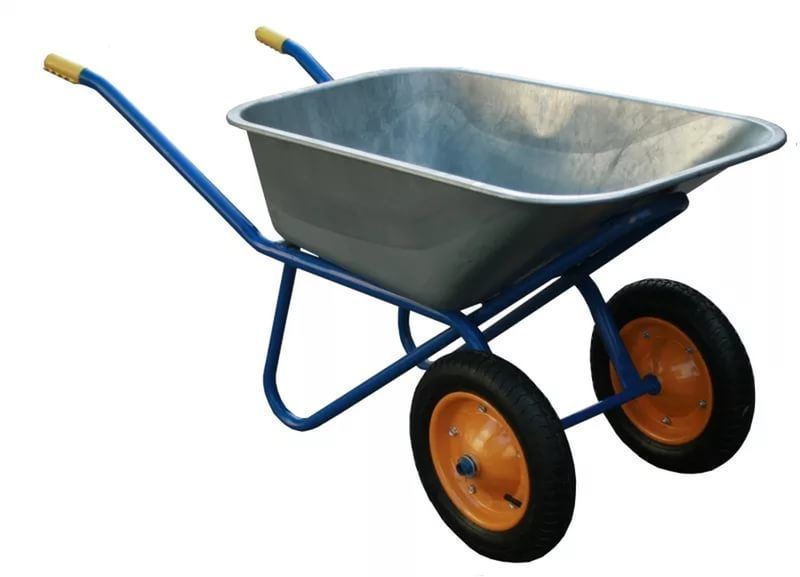 купить Тачка строительная 2-колесная 120л/250кг/0,8мм пневмо колесо 13"(3,25х8) 20мм с доставкой