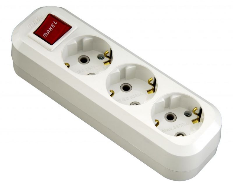 купить Колодка Makel  3гн выкл., с заземлением                                                              с доставкой