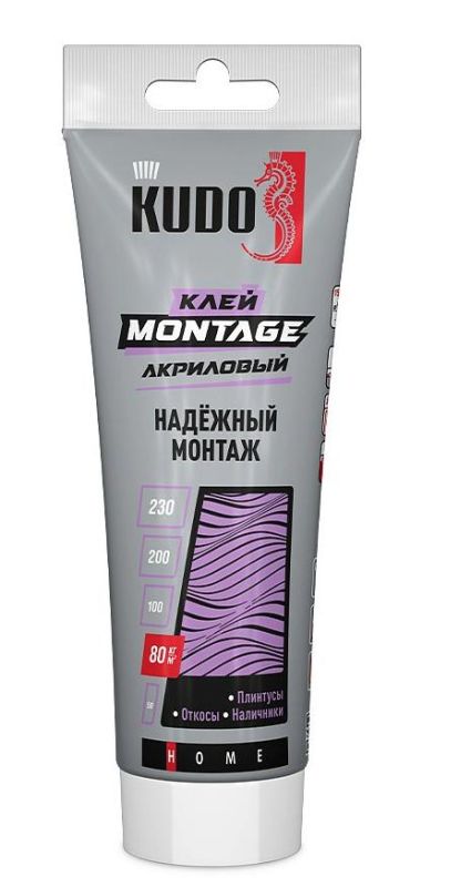 купить Клей монтажный KUDO HOME КВТ-321 Акриловый белый 200мл, надежный монтаж с доставкой