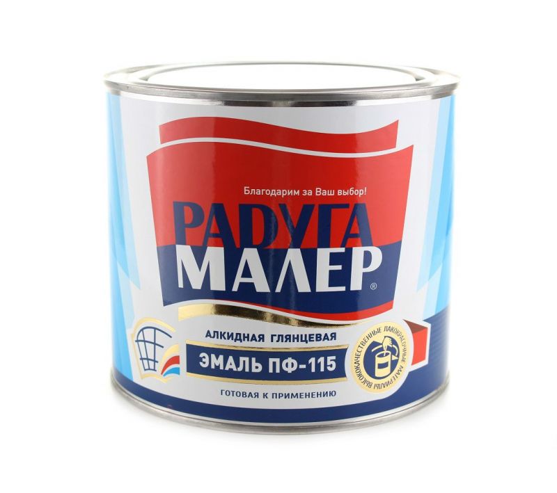 купить Эмаль ПФ-115  вишневая 0,4кг  Радуга                                                                 с доставкой