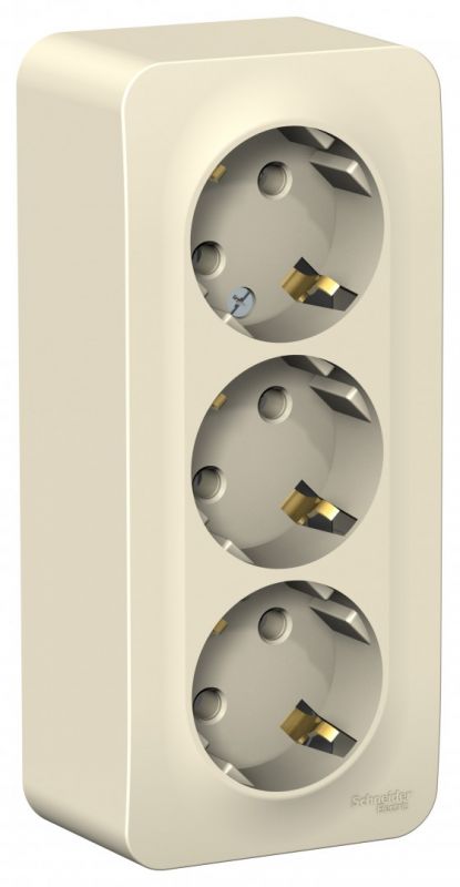 купить Розетка накладная Schneider Electric Blanca 3-OП молочный, c заземлением шторки	 BLNRA010312								 с доставкой
