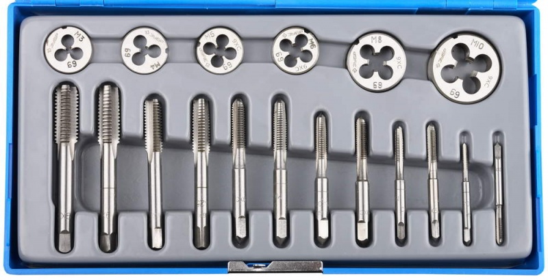 купить Набор метчиков и плашек Зубр"Мастер" М3-М10 18предметов                                              с доставкой