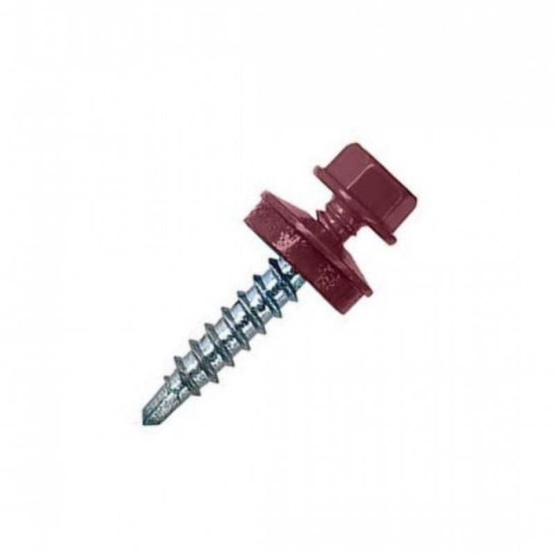 купить Саморез кровельный цветной 4,8х51 RAL3005 винно-красный                                              с доставкой