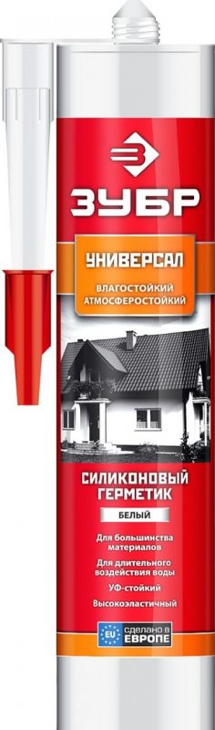купить Герметик силиконовый ЗУБР 280мл белый универсальный с доставкой