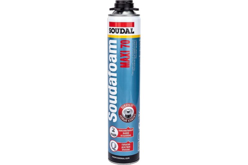 купить Пена Soudal Соудафоам Макси 70 870мл профи 1042гр от +5 до +35*С с доставкой